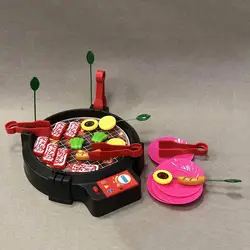 Дети, делая вид, чтобы играть электрическая печь с легкой имитацией пищи ролевые игры семейный Досуг игрушки