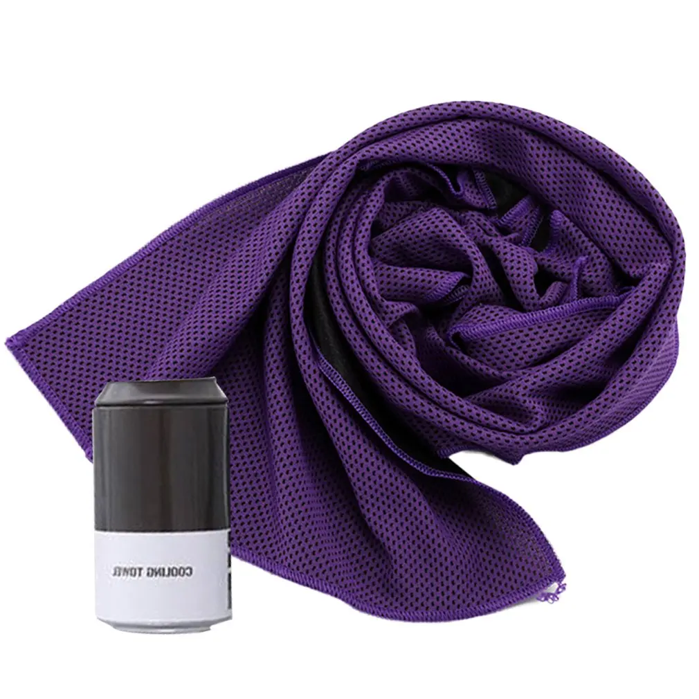 purple Спортивное Полотенце с холодным ощущением, быстросохнущее полотенце, летнее полотенце для льда, двухцветное полотенце для фитнеса на открытом воздухе, полотенце для рекламы - Цвет: purple