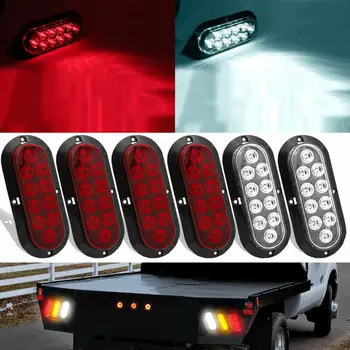 

6\" Automotive LED Tail Lights PC Lens + ABS Housing 10LED Oval Reverse