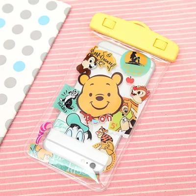 Mermaid Mickey Minnie SUP Waterproof Mobile Bags with Strap Dry Pouch Cases Cover for iPhone X 7 8P Samsung S9 S8 Snowproof Case 6