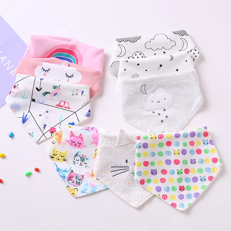 

New Style Three-Layer Waterproof Bib Baby Waterproof Triangular Binder Snap Button Triangular Binder Bib Baby Feeding Accessory