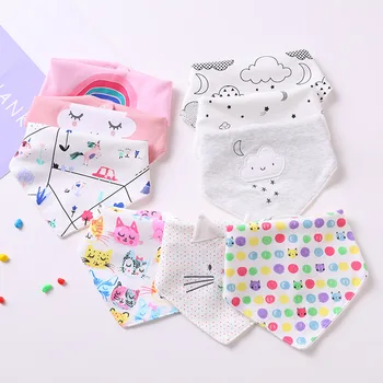 

New Style Three-Layer Waterproof Bib Baby Waterproof Triangular Binder Snap Button Triangular Binder Bib Baby Feeding Accessory