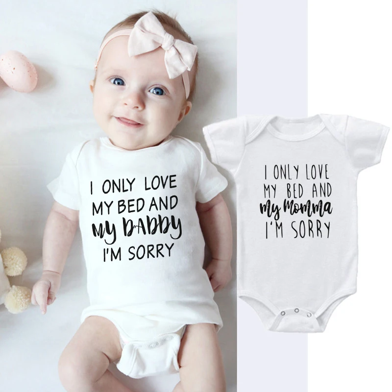 Одежда для новорожденных с надписью «I Only Love My Baby» и «My Momma»/«Daddy»; Детский комбинезон с надписью; одежда для малышей