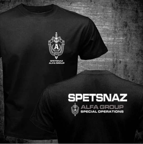 

New Russian Spetsnaz Alfa Alpha Unit Counter Terrorist Special Unit Forces T Shirt 2 Side Black O Neck Tshirt 012212