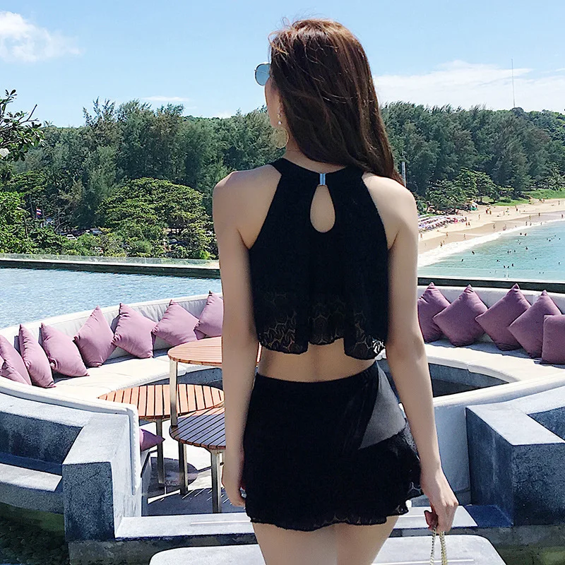 

Bathing Suit Women's Two-Piece Set Split Type Bikini Tour Bathing Suit Skirt Conservative Boxer Graceful qing xin wen quan Swimm