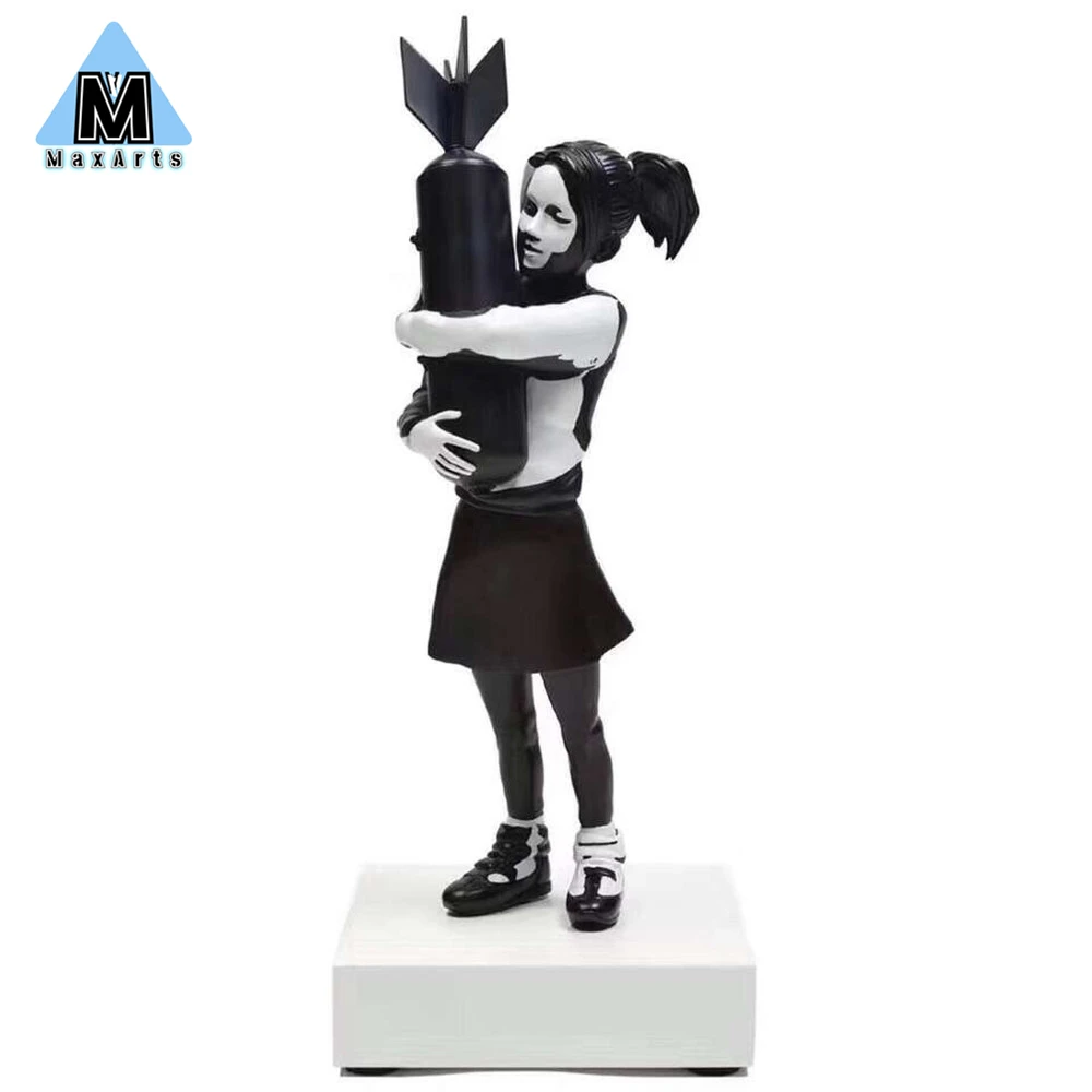 Уличная Художественная Скульптура-Bomb Hugger Banksy черно-белая Роскошная Смола