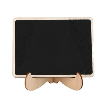 

10x Mini Wooden Blackboard Chalkboard Message Wedding Party Labels Table Decor, Black + wood color