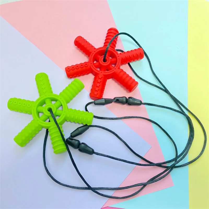 1PCS Baby Teether Sensual Chew Creative Pendant Necklace Molar Stick Sensory Pandent Toy Therapy Tools for Autism 3