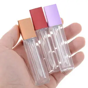 

5.5ml Square Empty Plastic Lip Gloss Tube Refillable Lip Balm Bottle Reusable Sample Vials Container For Lipstick Cosmetic 1pcs