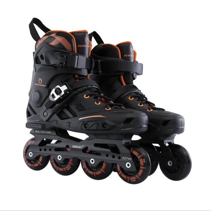 Профессиональный ролик обувь для скейтборда взрослых Salom Inline обувь для катания на коньках для мужчин и женщин легкое, приятное катание Patines - Цвет: black-orange