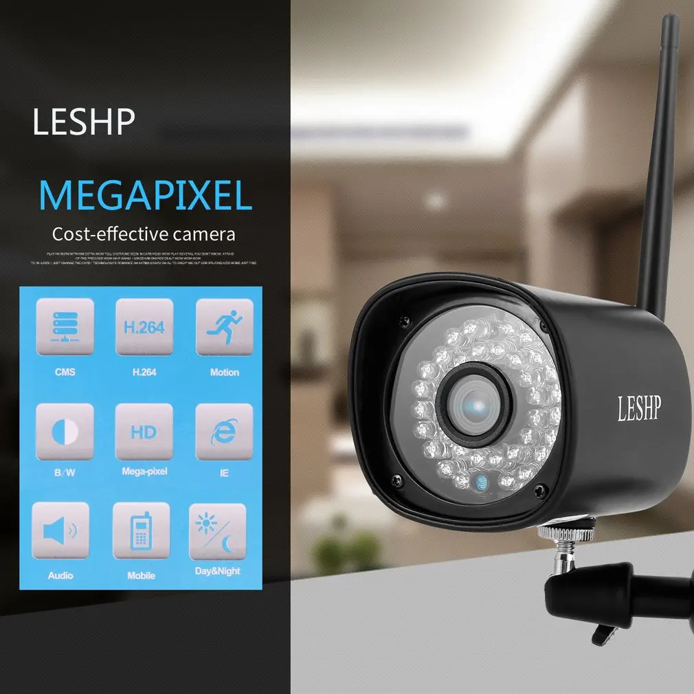 

LESHP HW21 1080P 2.0 Megapixel Progressive CMOS Sensor 36pcs IR LED With WIFI Color CCD IP Camera for Home Security