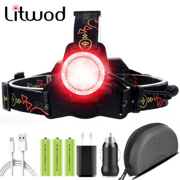 

XM-L2 U3 & Red COB Led Headlamp AA or 18650 Battery Zoom Headlight Head Flashlight Lamp Torch for Camping Fishing Light 5000K