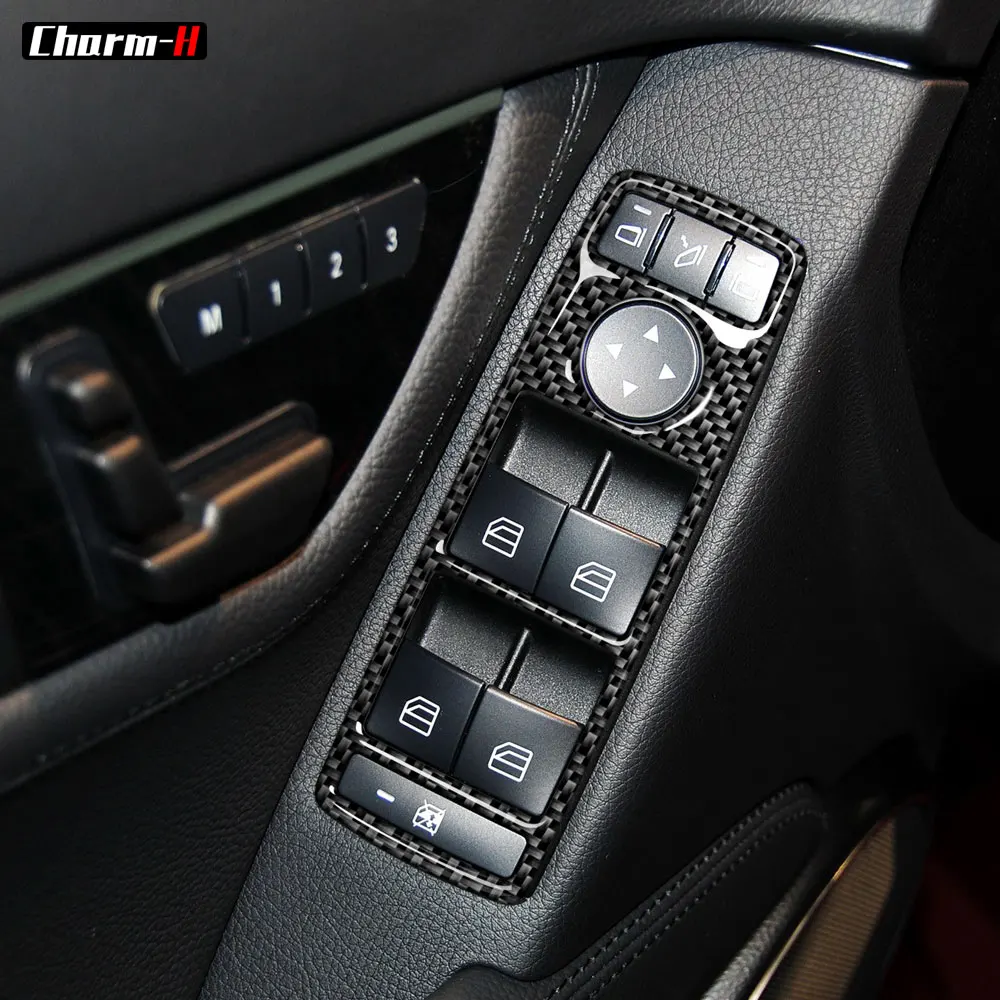 

Carbon Fiber Window Lift Switch Frame Cover Trim For Mercedes Benz W204 2007-13