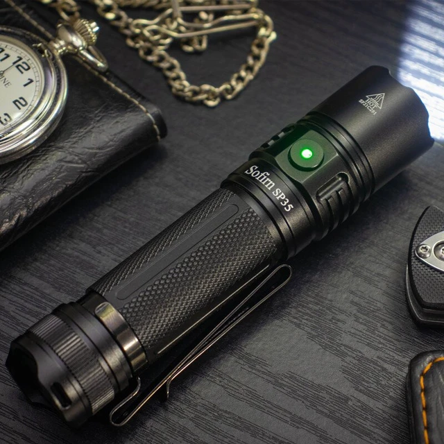 Sofirn SP35T 3800lm Tactical 21700 Flashlight Powerful LED Light USB C  Rechargeable Torch with Dual Switch Power Indicator ATR