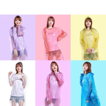 

Disposable Raincoat Adult Waterproof Hood Poncho Travel Camping Must Rain Coat Unisex One-time Emergency Rainwear WB2354