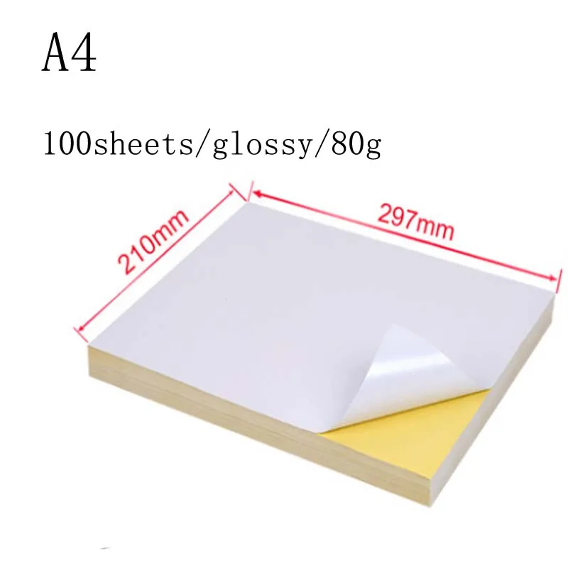 20 50 Sheets A4 White Self Adhesive Sticker Label Matte Glossy Surface  Paper Sheet for Laser Inkjet Printer Copier Craft Paper - AliExpress