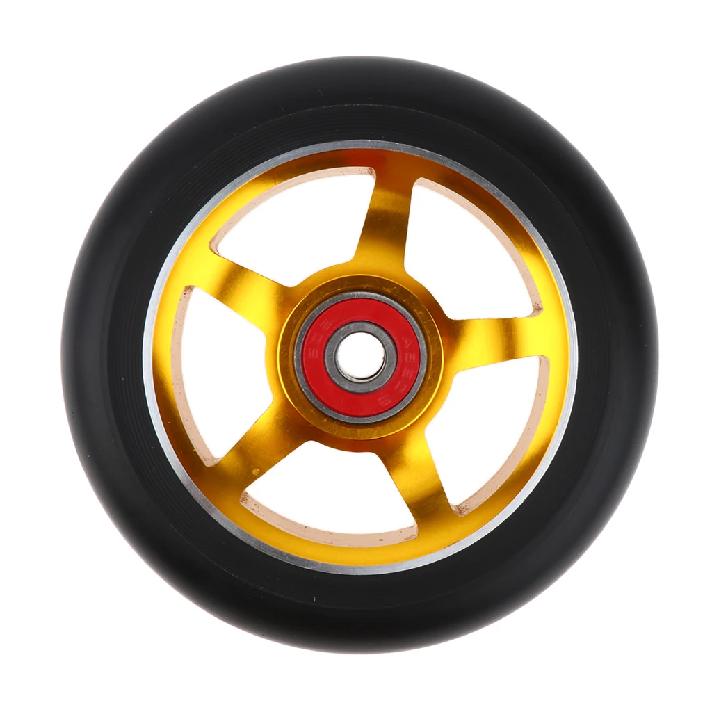 Complete 2pcs Aluminum Alloy 100mm Pro Stunt Scooter Wheels with Bearing Kick Scooters