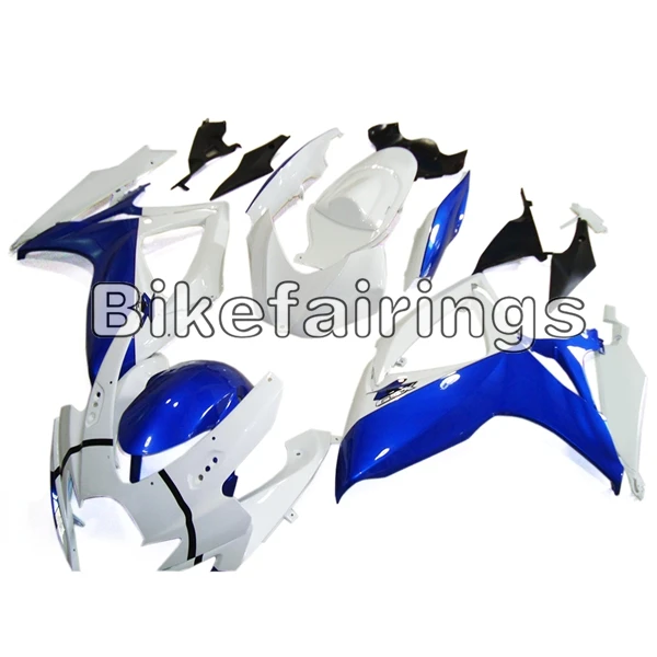 Полный обтекатели для Suzuki GSXR600 GSXR750 K6 2006 2007 GSX-R600 06 07 ABS пластиковые детали для мотоцикла блеск капота белого и синего цвета