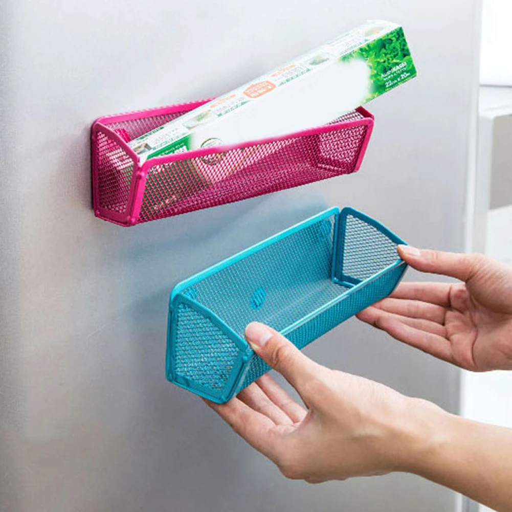 Fridge Magnet Shelf Adsorbing Holder Storage Rack Kitchen Gadget Organizer