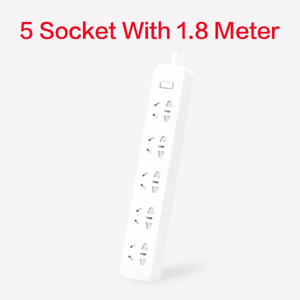 Xiaomi Mijia power Strip Быстрая зарядка 2500 Вт 10А 6 стандартных розеток/8 стандартных розеток/3 гнезда с кабелем 1 м/5 м - Цвет: 5 Socket With 1.8M