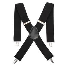 Регулируемые эластичные нейлоновые кожаные мужские ремни для подтяжек X shape Clip-on, мужские подтяжки с 4 клипсами, подтяжки для мужских ремней