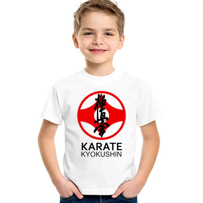 

Kyokushin Karate Kanji and Symbol Print Boys T-shirt Summer Fashion Casual Kids T shirt Baby Girls Clothes Children Tops,HKP699