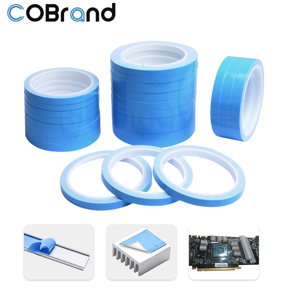 5-10-25M Roll Length 8/10/12/20/25/40mm Width Thermal Conductive Tape Double Side Adhesive tape for Chip PCB LED Strip Heatsink