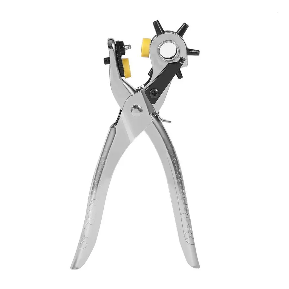 

1Pc Quality Household Belt Hole Puncher Leather Punchers Tools Holes Punch Machine 3-in-1 Hand Pliers Tool with 5 Hole Sizes