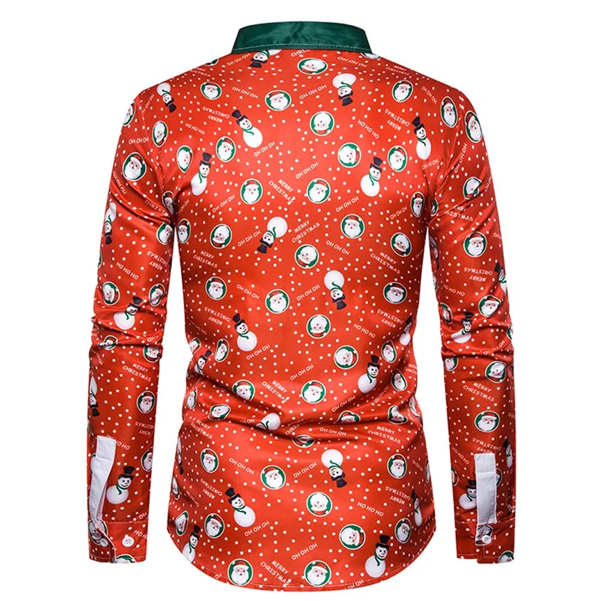 Осенне-зимняя мужская рубашка, имитация двух частей, Повседневная Рождественская рубашка с принтом снежинок, топ, Blusas, Мужская сорочка, Homme Noel