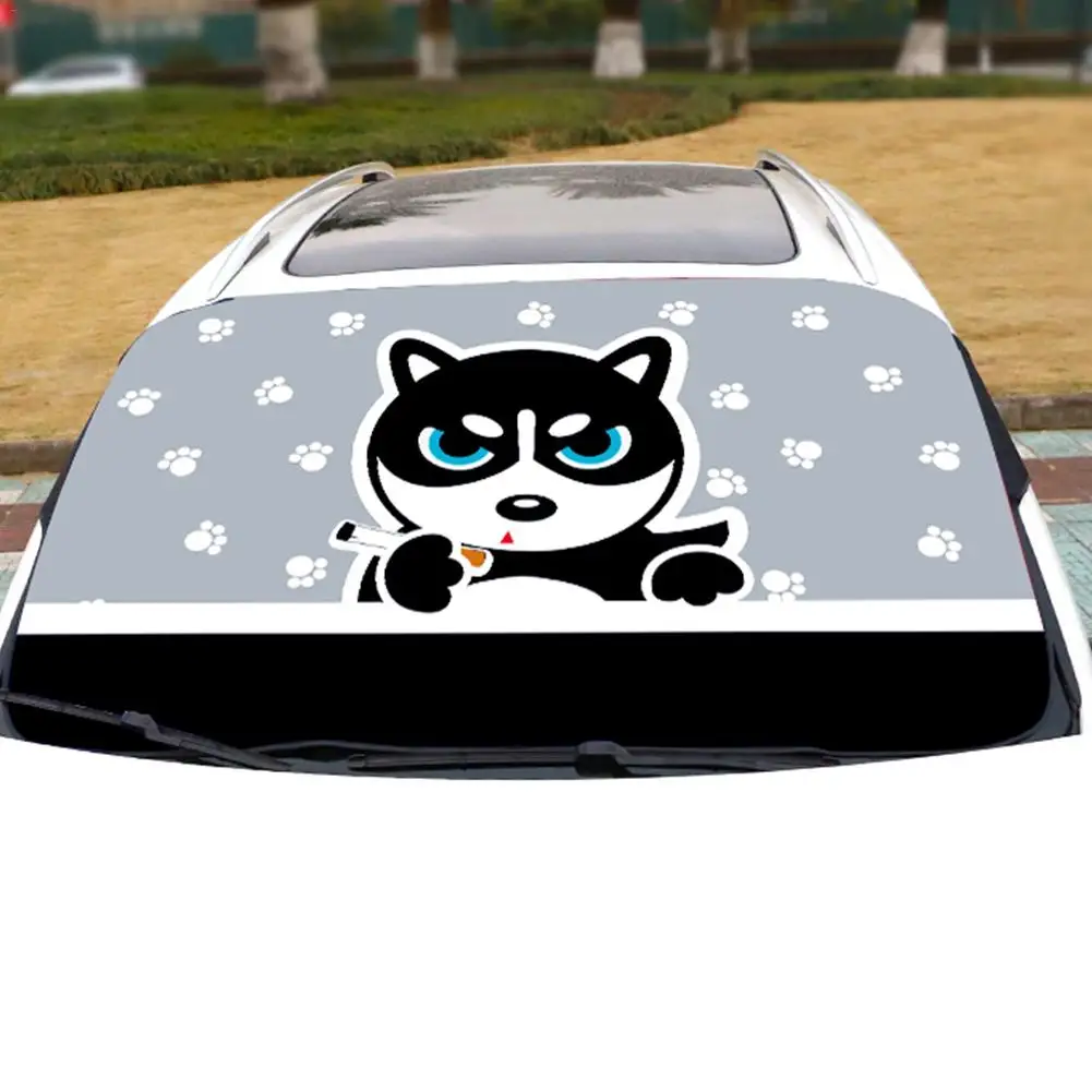 

Cartoon Car Snow Cover Prevent Snow Ice Sun Shade Dust Frost Freezing Auto Car Front Windshield Cover Protector Cover 144x96cm