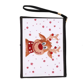 

Mandala Shaped Zipper DIY Rhinestone With Strap Decorating Shining Travel Holder Coin Purse Arts Crafts Ethnic Card Storage