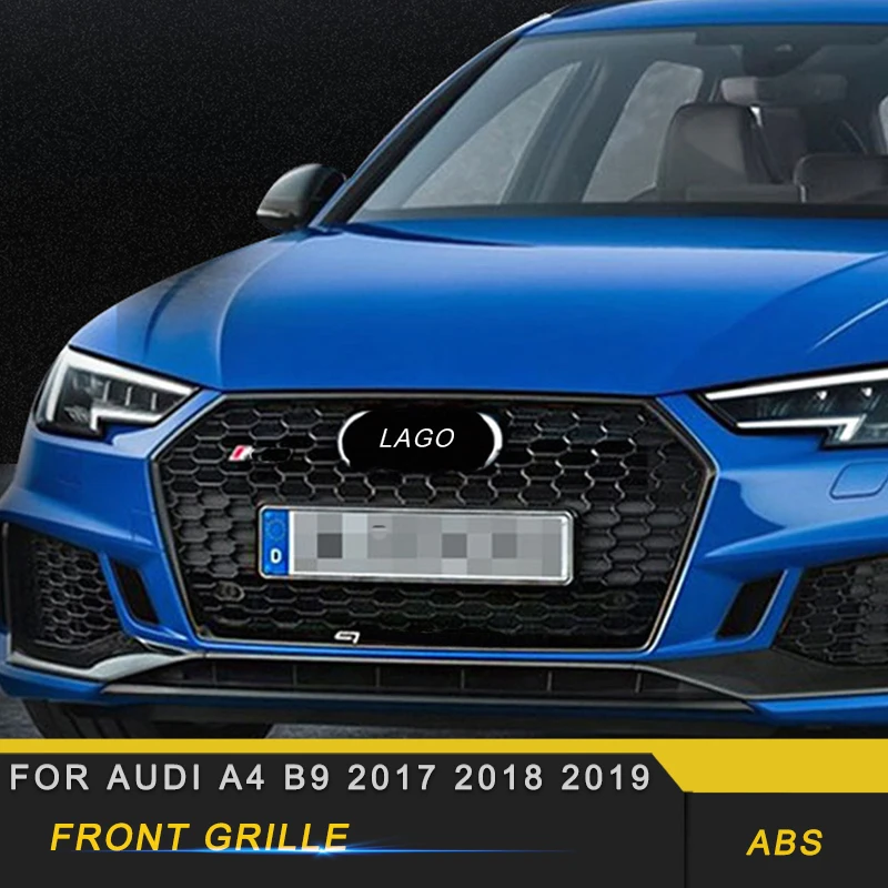 Для Audi A4 S4 B9 автомобильный передний капот средняя сетка бампер решетка рамка Крышка отделка внешние аксессуары