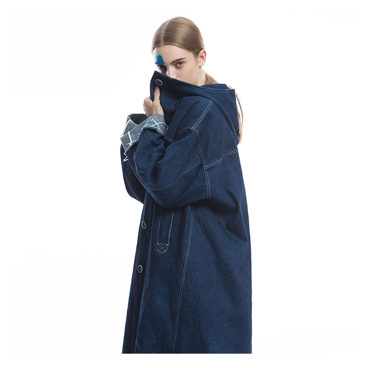 IRINAFC05 FW Коллекция Новое поступление однобортное длинное джинсовое Пальто Тренч для женщин