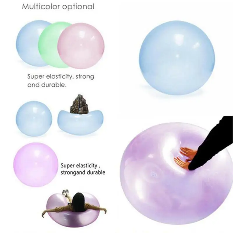 Children's Soft Blow Ball 1pc 5 Colors Outdoor Transparent Bubble Ball Inflatable Funny Creative Photosphere for Kids Gift baby toys,multi color punch balloons