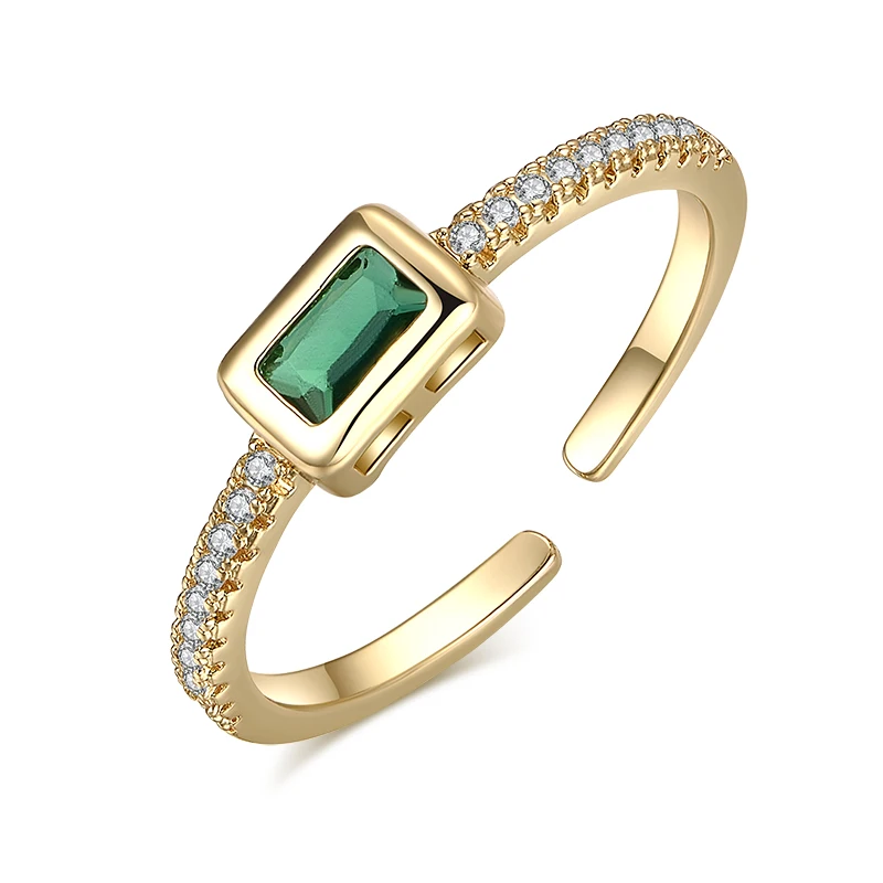 

Fashion Vintage Created Gemstone Green Crystal Ring for Women Rings Row Drill Ring Gold Jewelry Cz Wedding Rings Anillos Mujer