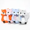 Cute-idea 1pc Fox Cartoon Silicone Beads Baby Teethers Food Grade Teething DIY Baby Nursing Chewing Pacifier Chain ClipToys 4