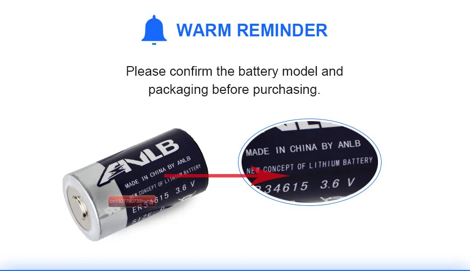 20PCS/LOT ANLB ER34615 ER34615M 3.6V 19000mAh D type lithium battery Intelligent water meter instrument battery