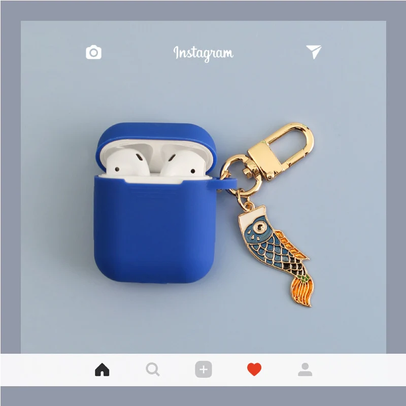 Чехол для Airpods мультфильм подвеска Чехол Silica gel материал для Apple Airpods 1 Зарядная коробка Космос для космонавта от пыли - Цвет: blue