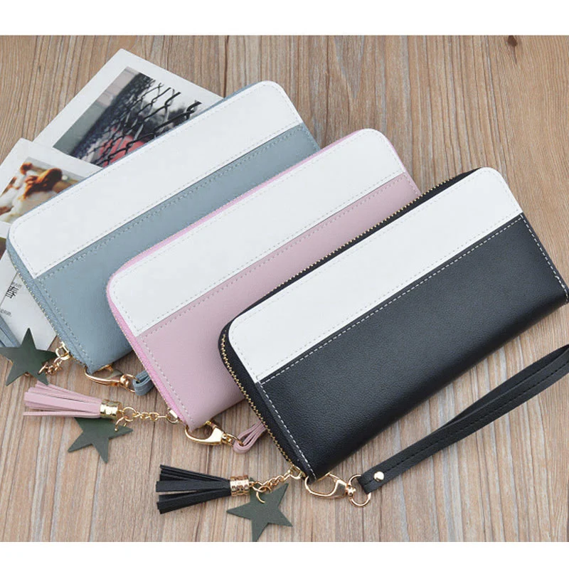 

1 Pcs Women Lady Wallet Women Long Clutch Wallet Design Zipper for Coin Money Cards Mobile Phone Large Capacity Wallets -OPK