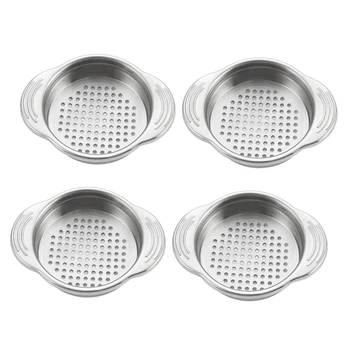 

4 Pack Stainless Steel Food Can Strainer Sieve Press Lid Oil Remover Drainer Can Water Filter Kichen Tool Home Gadgets