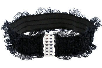 

Black Trendy Sweet Lace Solid Color Elastic Waist Belt For Women 64*7cm