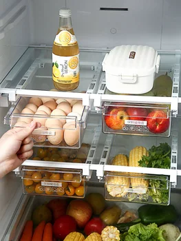 

Large and Thicken Stretchable Refrigerator Organizer Drawer Refrigerator Pull-out Drawers Fresh Spacer Layer Egg Storage Rack