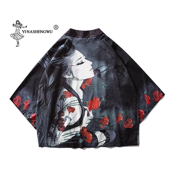 

Women Print Yukata Kimonos Japanese Kimono Traditional Cardigan Men Kimono Cosplay Costumes Cardigan Shirts Coat Asian Clothes