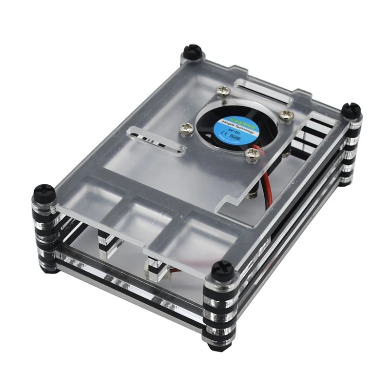PPYY-для Raspberry Pi акриловый чехол с охлаждающим вентилятором радиаторы для Raspberry Pi 4