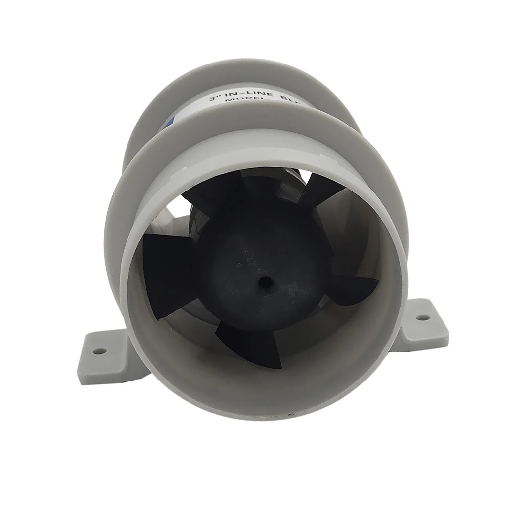 High Air Flow 3 Inch In-Line Bilge Quiet Blower 12 Volt - 3inch Dia. Hose