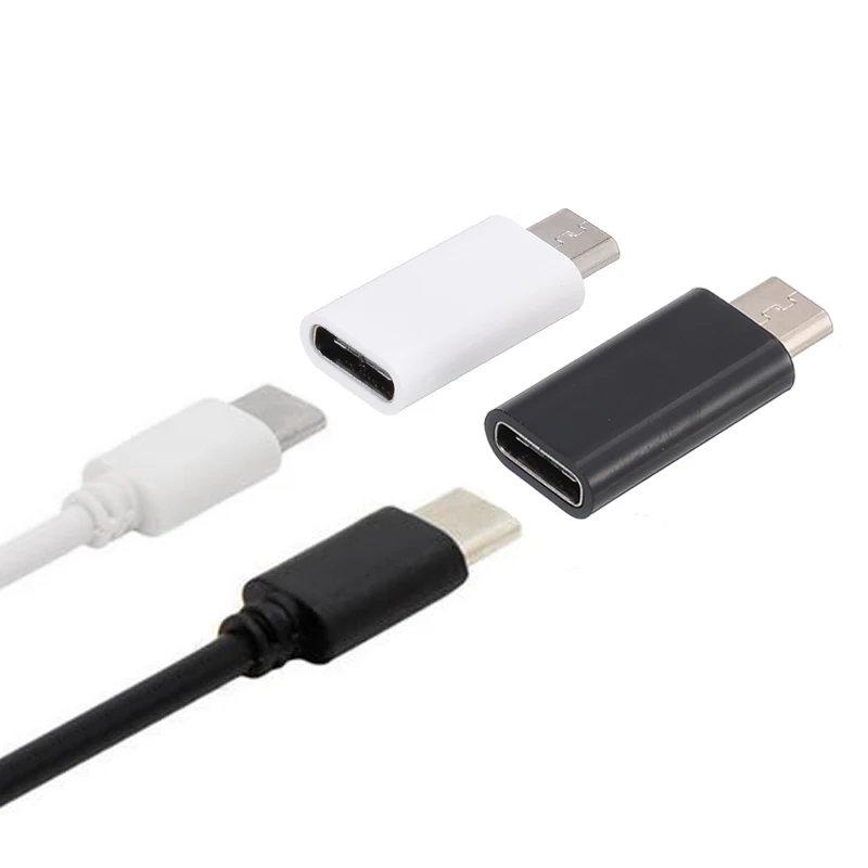 Mayitr High Quality Micro USB Male 5 Pin to USB 3.1 Type C Female Connector Data Adapter Converter Black White