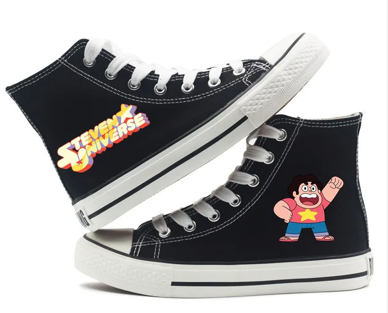 Steven Universe/парусиновая обувь с высоким берцем; кроссовки на плоской подошве; Повседневная обувь унисекс с принтом; обувь на резиновой подошве для мужчин и женщин