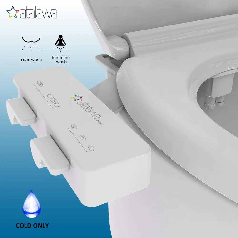 Bidet Atalawa AW321 Slim Non Electric Toilet Seat Attachment Dual Nozzles for Rear &amp Feminine Wash Cold Water Spray | Обустройство