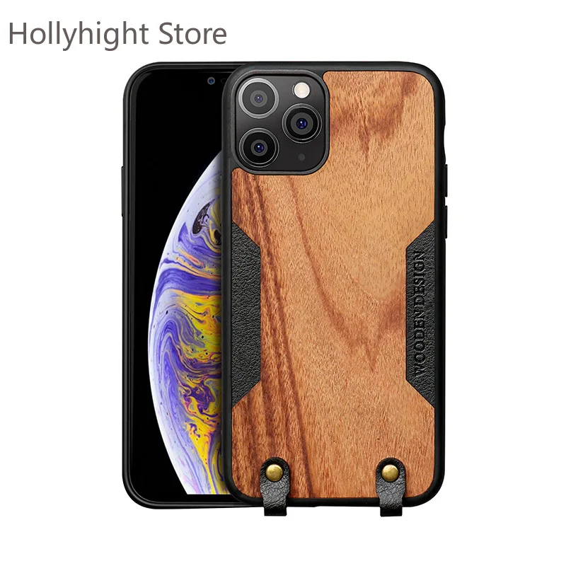 

Is Solid Wood Apple Protective Case for Anti-fall Rope Mobile Phone for Iphone7/8/11/12 Pro Max Cases for Girls