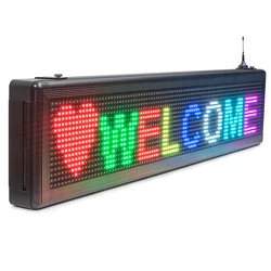 Placa de exibição conduzida programável da mensagem de rolagem do módulo wifi/usb do rgb smd p8 à prova dwifi água do sinal do diodo emissor de luz de 80cm com temperatura